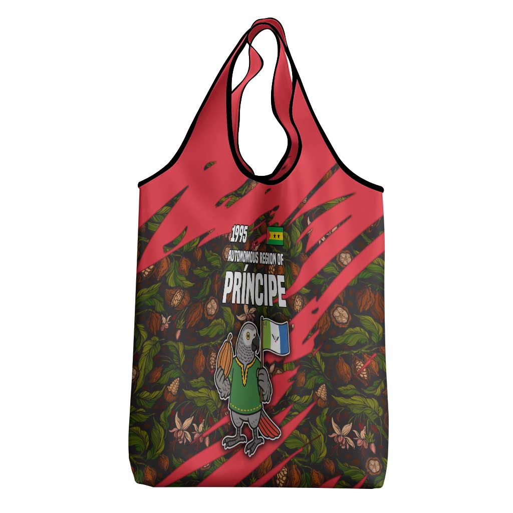 Principe Autonomous Region Grocery Bag with Parrot Cacao and 1995 Flag Design - Wonder Print Shop