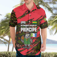 Principe Autonomous Region Hawaiian Shirt with Parrot Cacao and 1995 Flag Design - Wonder Print Shop