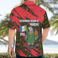 Principe Autonomous Region Hawaiian Shirt with Parrot Cacao and 1995 Flag Design - Wonder Print Shop