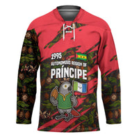 Principe Autonomous Region Hockey Jersey with Parrot Cacao and 1995 Flag Design - Wonder Print Shop