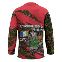Principe Autonomous Region Hockey Jersey with Parrot Cacao and 1995 Flag Design - Wonder Print Shop