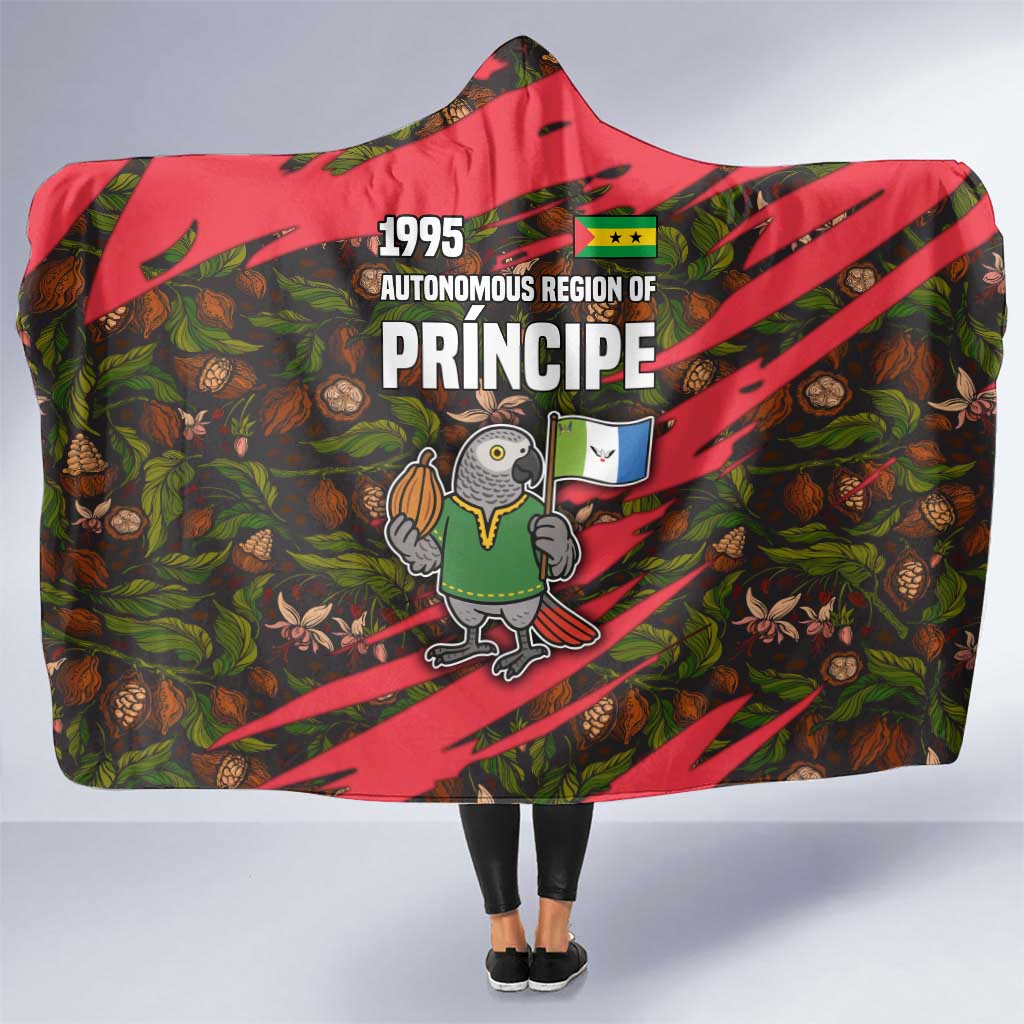 Principe Autonomous Region Hooded Blanket with Parrot Cacao and 1995 Flag Design - Wonder Print Shop