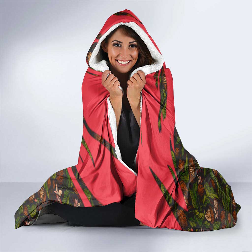 Principe Autonomous Region Hooded Blanket with Parrot Cacao and 1995 Flag Design - Wonder Print Shop
