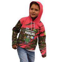 Principe Autonomous Region Kid Hoodie with Parrot Cacao and 1995 Flag Design - Wonder Print Shop