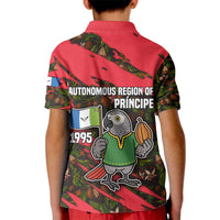 Principe Autonomous Region Kid Polo Shirt with Parrot Cacao and 1995 Flag Design - Wonder Print Shop