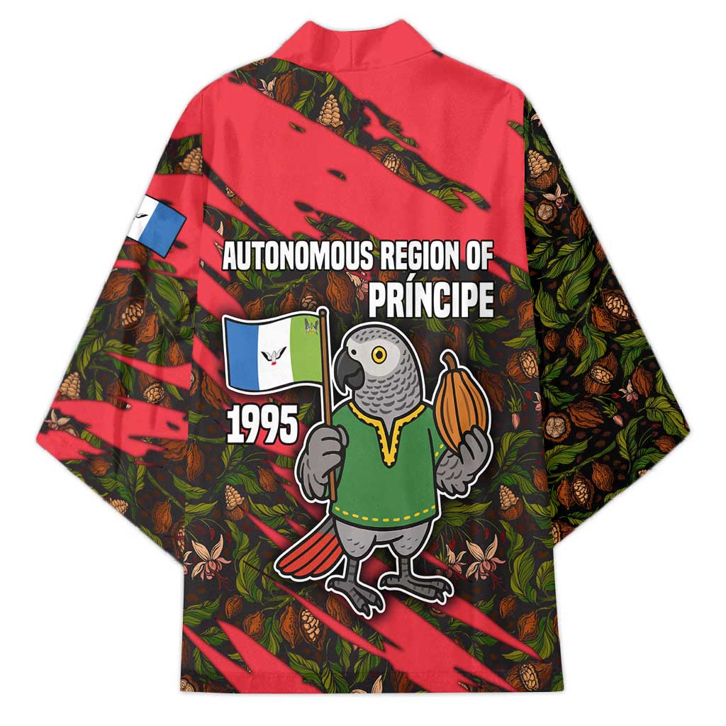Principe Autonomous Region Kimono with Parrot Cacao and 1995 Flag Design - Wonder Print Shop
