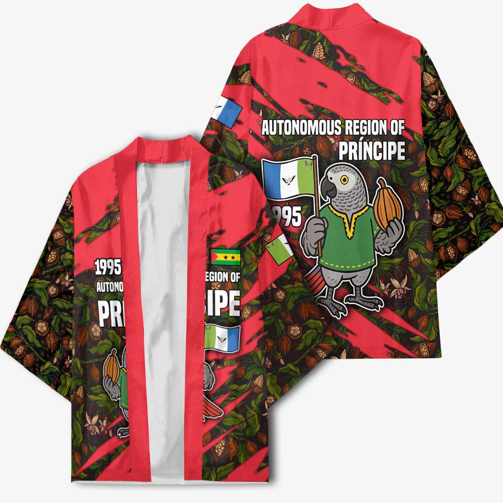 Principe Autonomous Region Kimono with Parrot Cacao and 1995 Flag Design - Wonder Print Shop