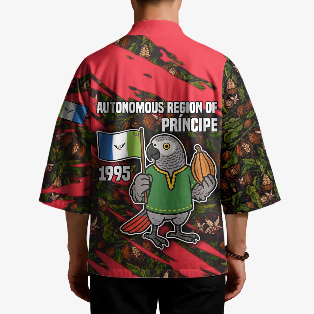 Principe Autonomous Region Kimono with Parrot Cacao and 1995 Flag Design - Wonder Print Shop