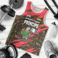Principe Autonomous Region Men Tank Top with Parrot Cacao and 1995 Flag Design - Wonder Print Shop