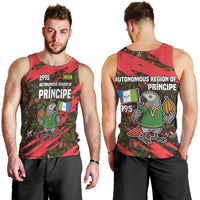 Principe Autonomous Region Men Tank Top with Parrot Cacao and 1995 Flag Design - Wonder Print Shop
