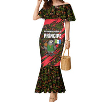 Principe Autonomous Region Mermaid Dress with Parrot Cacao and 1995 Flag Design - Wonder Print Shop