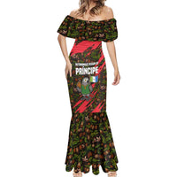Principe Autonomous Region Mermaid Dress with Parrot Cacao and 1995 Flag Design - Wonder Print Shop
