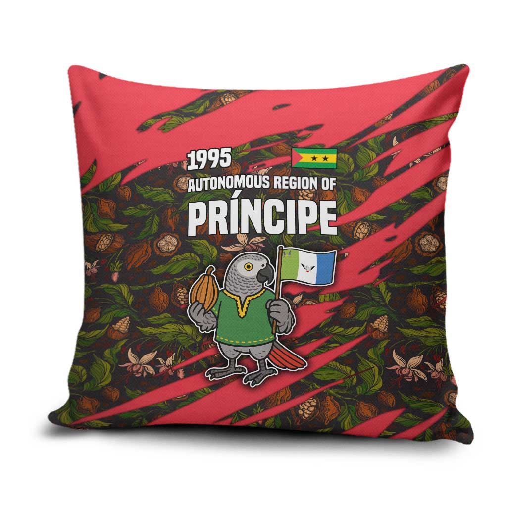 Principe Autonomous Region Pillow Cover with Parrot Cacao and 1995 Flag Design - Wonder Print Shop