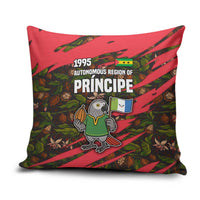 Principe Autonomous Region Pillow Cover with Parrot Cacao and 1995 Flag Design - Wonder Print Shop