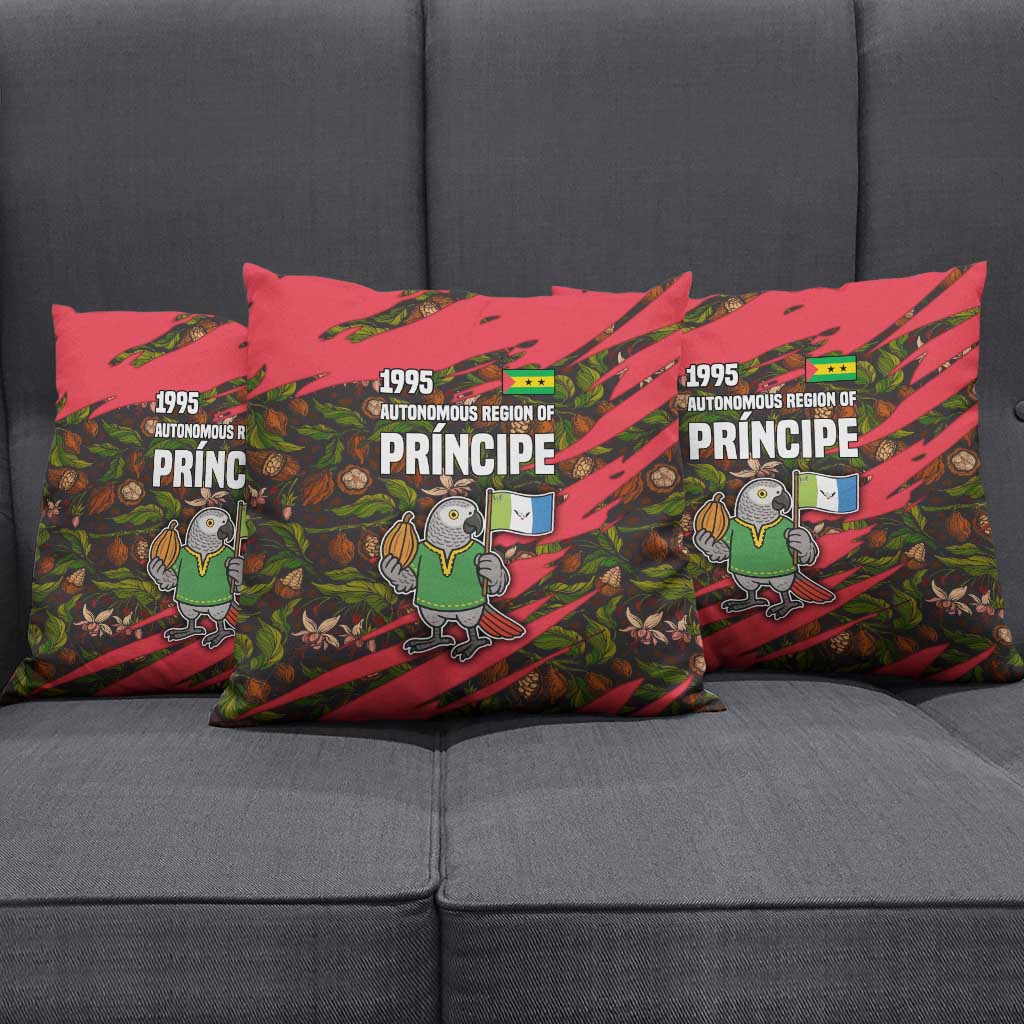 Principe Autonomous Region Pillow Cover with Parrot Cacao and 1995 Flag Design - Wonder Print Shop