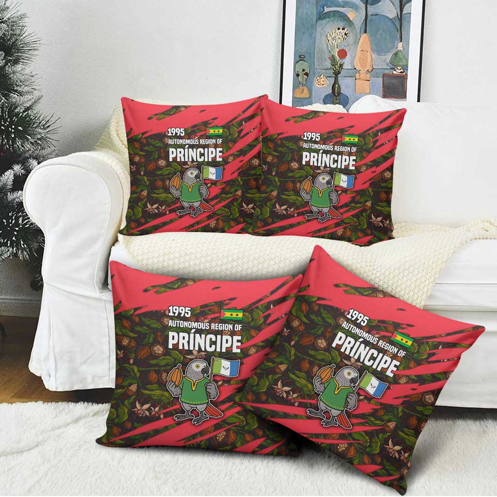 Principe Autonomous Region Pillow Cover with Parrot Cacao and 1995 Flag Design - Wonder Print Shop