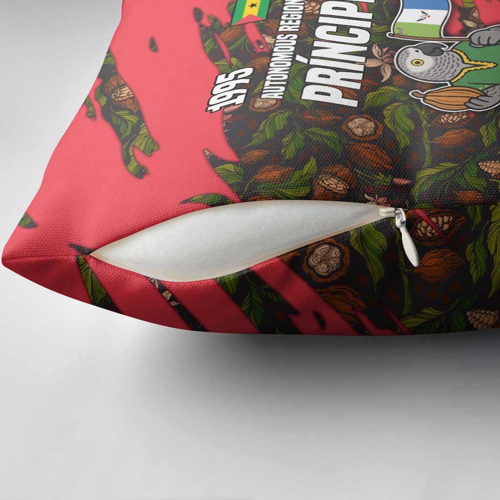Principe Autonomous Region Pillow Cover with Parrot Cacao and 1995 Flag Design - Wonder Print Shop