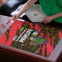 Principe Autonomous Region Puzzle with Parrot Cacao and 1995 Flag Design - Wonder Print Shop