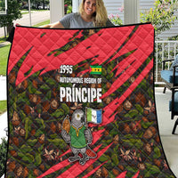 Principe Autonomous Region Quilt with Parrot Cacao and 1995 Flag Design - Wonder Print Shop