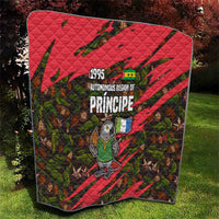 Principe Autonomous Region Quilt with Parrot Cacao and 1995 Flag Design - Wonder Print Shop