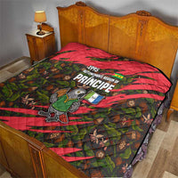 Principe Autonomous Region Quilt with Parrot Cacao and 1995 Flag Design - Wonder Print Shop
