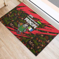 Principe Autonomous Region Rubber Doormat with Parrot Cacao and 1995 Flag Design - Wonder Print Shop