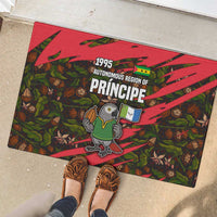 Principe Autonomous Region Rubber Doormat with Parrot Cacao and 1995 Flag Design - Wonder Print Shop