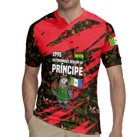 Principe Autonomous Region Rugby Jersey with Parrot Cacao and 1995 Flag Design - Wonder Print Shop