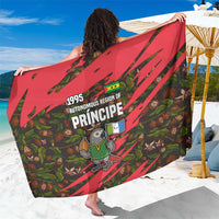 Principe Autonomous Region Sarong with Parrot Cacao and 1995 Flag Design - Wonder Print Shop