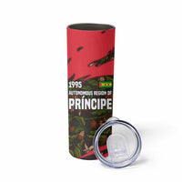 Principe Autonomous Region Skinny Tumbler with Parrot Cacao and 1995 Flag Design - Wonder Print Shop