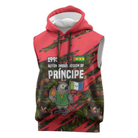 Principe Autonomous Region Sleeveless Hoodie with Parrot Cacao and 1995 Flag Design - Wonder Print Shop