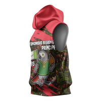 Principe Autonomous Region Sleeveless Hoodie with Parrot Cacao and 1995 Flag Design - Wonder Print Shop