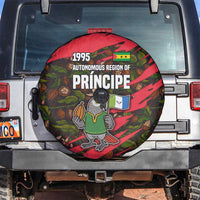 Principe Autonomous Region Spare Tire Cover with Parrot Cacao and 1995 Flag Design - Wonder Print Shop