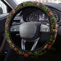 Principe Autonomous Region Steering Wheel Cover with Parrot Cacao and 1995 Flag Design - Wonder Print Shop