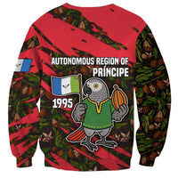 Principe Autonomous Region Sweatshirt with Parrot Cacao and 1995 Flag Design - Wonder Print Shop
