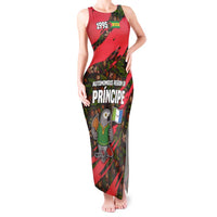 Principe Autonomous Region Tank Maxi Dress with Parrot Cacao and 1995 Flag Design - Wonder Print Shop