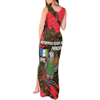 Principe Autonomous Region Tank Maxi Dress with Parrot Cacao and 1995 Flag Design - Wonder Print Shop