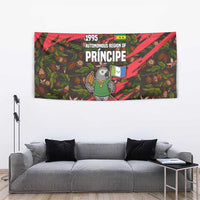Principe Autonomous Region Tapestry with Parrot Cacao and 1995 Flag Design - Wonder Print Shop