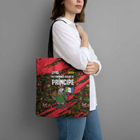 Principe Autonomous Region Tote Bag with Parrot Cacao and 1995 Flag Design - Wonder Print Shop