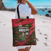 Principe Autonomous Region Tote Bag with Parrot Cacao and 1995 Flag Design - Wonder Print Shop