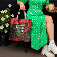 Principe Autonomous Region Tote Bag with Parrot Cacao and 1995 Flag Design - Wonder Print Shop