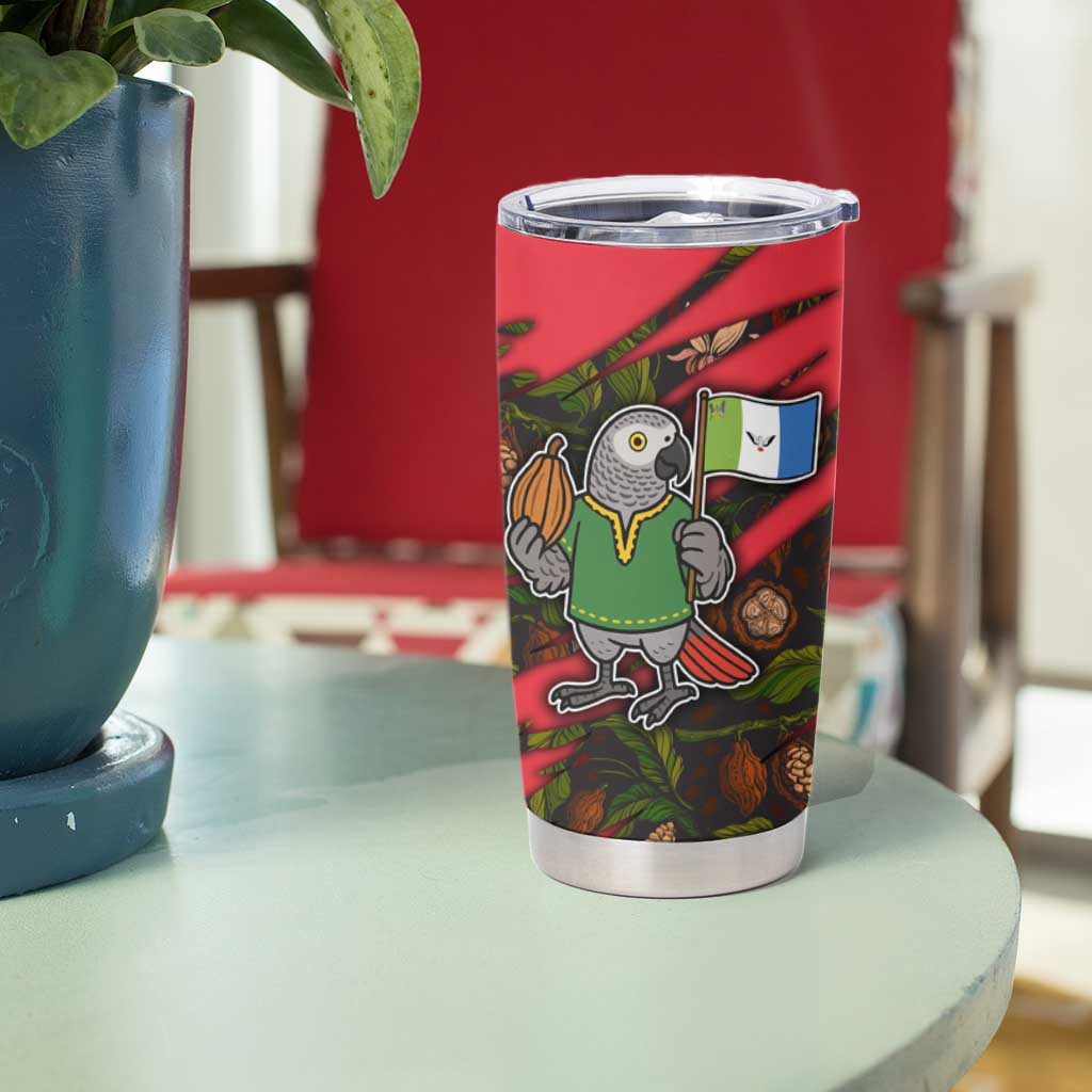 Principe Autonomous Region Tumbler Cup with Parrot Cacao and 1995 Flag Design - Wonder Print Shop