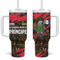 Principe Autonomous Region Tumbler With Handle with Parrot Cacao and 1995 Flag Design - Wonder Print Shop