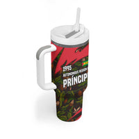 Principe Autonomous Region Tumbler With Handle with Parrot Cacao and 1995 Flag Design - Wonder Print Shop