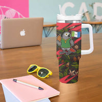 Principe Autonomous Region Tumbler With Handle with Parrot Cacao and 1995 Flag Design - Wonder Print Shop