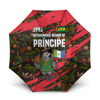 Principe Autonomous Region Umbrella with Parrot Cacao and 1995 Flag Design - Wonder Print Shop