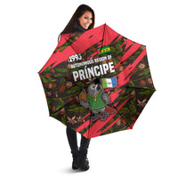 Principe Autonomous Region Umbrella with Parrot Cacao and 1995 Flag Design - Wonder Print Shop