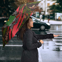 Principe Autonomous Region Umbrella with Parrot Cacao and 1995 Flag Design - Wonder Print Shop