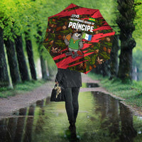 Principe Autonomous Region Umbrella with Parrot Cacao and 1995 Flag Design - Wonder Print Shop