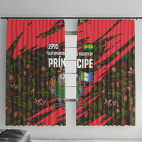 Principe Autonomous Region Window Curtain with Parrot Cacao and 1995 Flag Design - Wonder Print Shop
